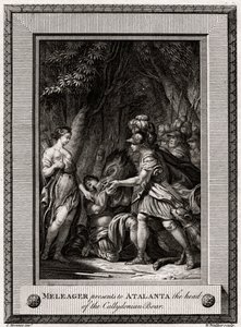 Meleager presenterar för Atalanta chefen för Callydonian Boar, 1774 av W. Walker