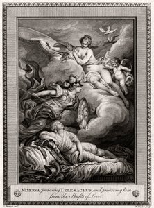 Minerva som skyddar Telemachus och bevarar honom från kärlekens axlar, 1775.