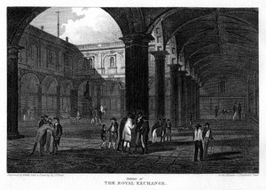 The Royal Exchange, City of London, 1816.