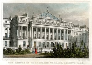Centrum av Cumberland Terrace, Regents Park, London, 1829.