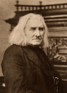 Franz Liszt (1811-1886) ungersk pianist och kompositör senare i livet. Fotogravyr efter ett fotografi av W  D Downey, London (fotogravyr)