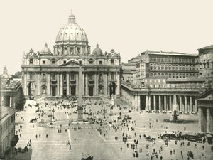Peterskyrkan och Vatikanen, Rom, Italien, 1895.