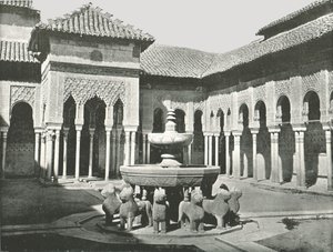 Lions domstol, Alhambra, Granada, Spanien, 1895. av W and S Ltd