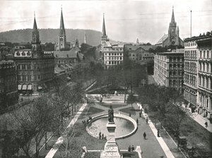 Victoria Square, Montreal, Kanada, 1895. av W and S Ltd
