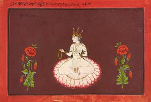 Saraswati, folio från en gudinna-serie av Wajid