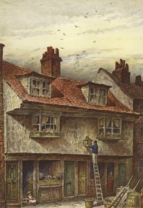Gamla hus, Saffron Hill (chromolitho)