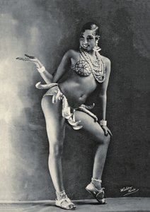 Josephine Baker bär sin berömda banandräkt ca 1927 (s/v-foto)