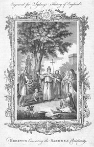 Berinus konverterar sachsarna till kristendomen, c1774
