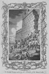 De brittiska trupperna går in i Breach of the Moro Castle, c1770-talet.