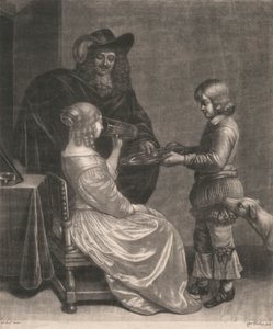 Lady, Cavalier och en Page av Wallerant Vaillant