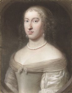 Porträtt av Maria Theresia av Spanien 1638-1683, drottning gemål av Frankrike och Navarra, 1660.