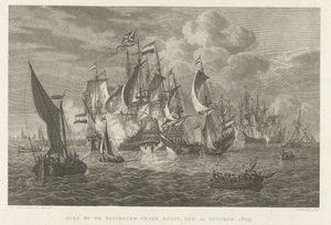 Slaget på Zuiderzee mot Bossu, 1573 Slaget på Zuiderzee mot Bossu, den 11 oktober 1573 (titel på objekt) av Walraad Nieuwhoff