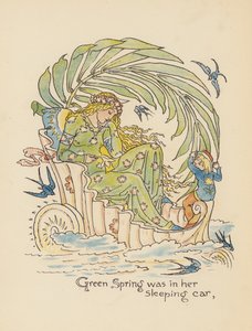 Illustration till Legends for Lionel av Walter Crane (färglitografi) av Walter (after) Crane