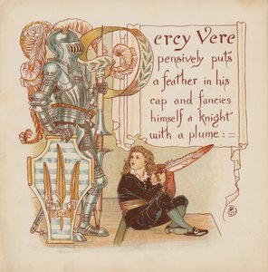 Illustration till Pothooks and Perseverance av Walter Crane (färglitografi) av Walter (after) Crane