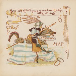 Illustration till Pothooks and Perseverance av Walter Crane (färglitografi) av Walter (after) Crane