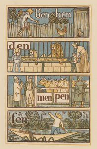 Sida från The Golden Primer (färg litho) av Walter (after) Crane