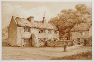 Hus vid Hill Top, Meanwood, ca 1870 (tusch och penna) av Walter Braithwaite