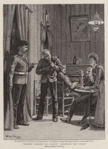 Tommy Atkins i Egypten, visar sitt pass av Walter Charles Horsley