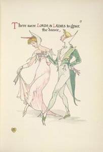 En ung man och kvinna som förbereder sig för att dansa av Walter Crane