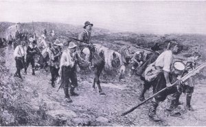 Efter Sedgemoor, illustration från British Battles on Land and Sea, 1915 av Walter Crane