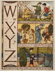 Alfabet (lito i färg) av Walter Crane