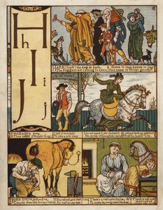 Alfabet (lito i färg) av Walter Crane