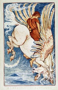Bellerophon på Pegasus av Walter Crane