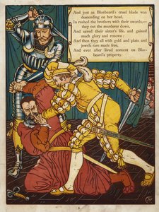 Blåskägg (färglitografi) av Walter Crane