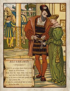 Blåskägg (färg litho) av Walter Crane
