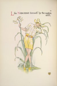 Vid vattnet är det stilla. En ung man som står vid vattenbrynet av Walter Crane