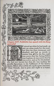 Kapitel XIV. Hallblithe har tal med kungen igen. Figur av en man som sover under ett träd. av Walter Crane