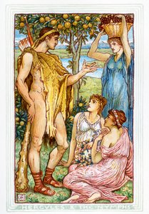 Herkules och nymferna av Walter Crane