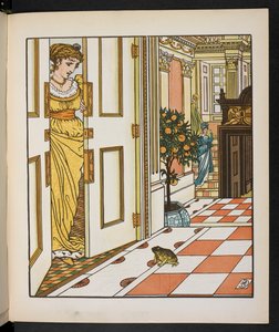 Illustration för grodprinsen. av Walter Crane