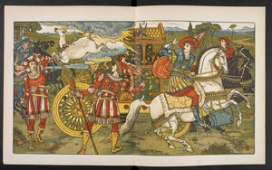 Illustration för hinden i träet. av Walter Crane
