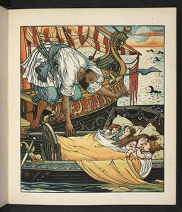 Illustration till berättelsen, prinsessan Belle étoile. av Walter Crane
