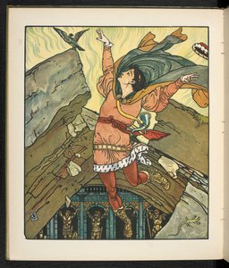 Illustration till berättelsen, prinsessan Belle étoile. av Walter Crane