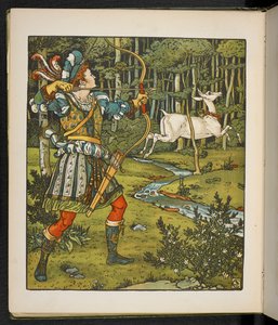 Illustration till berättelsen, Hinden i skogen. av Walter Crane