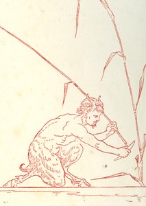 Motiv på insidan av omslaget till "Pan-Pipes", A Book of Old Songs, Newly Arranged and with Accompaniments by Theo. Marzials, utgiven i London av George Routledge und Sons, 1884. av Walter Crane