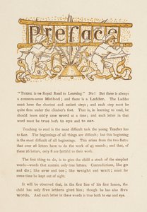 Förord till The Golden Primer. Två barn som bär en stege. av Walter Crane