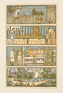 Rimande ord som slutar på bokstaven N . Den gyllene primern. av Walter Crane