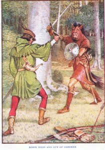 Robin Hood och Guy of Gisborne, ca 1920 av Walter Crane