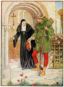 Robin Hood kommer till Kirklees Hall av Walter Crane