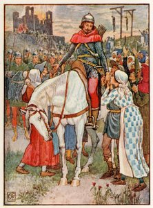 Robin Hood tackas av bönderna av Walter Crane