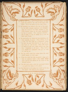 Text med en blomsterordning. Den gyllene primern. av Walter Crane