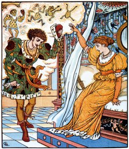 "Kungadottern och grodan" av Jakob och Wilhelm Grimm av Walter Crane