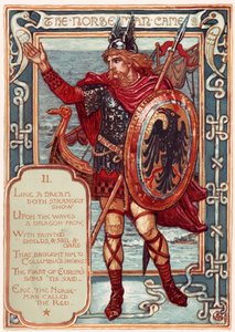 Nordmannen. Från: Columbias Courtship: A Picture History of the United States, 1893 av Walter Crane