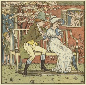Det var en liten man och han uppvaktade en liten hembiträde av Walter Crane