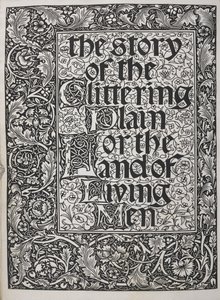 Titelsida dekorerad med blommönster. av Walter Crane