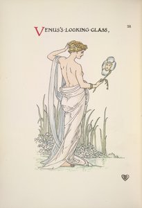 Venus blick. En kvinna som beundrar sig själv i ett blickglas av Walter Crane