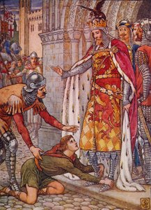 Unge Owen vädjar till kungen, 1911. av Walter Crane